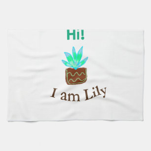 Hallo Ich bin Lily cactus succulent hinzufügen Nam Geschirrtuch
