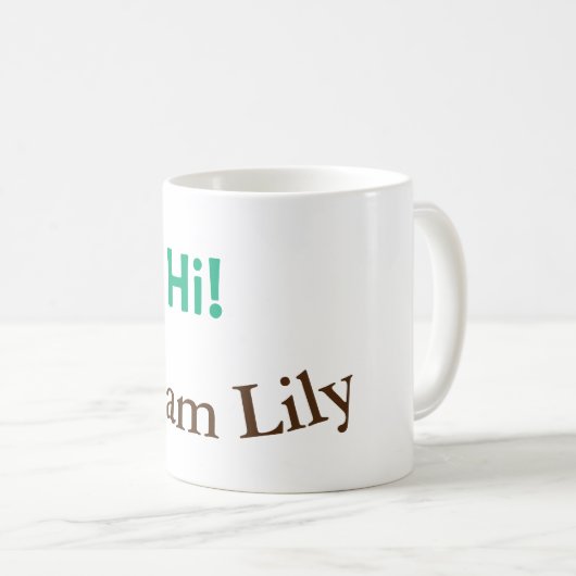 Hallo Ich bin Lily cactus succulent hinzufügen Nam Kaffeetasse (VorderseiteRechts)