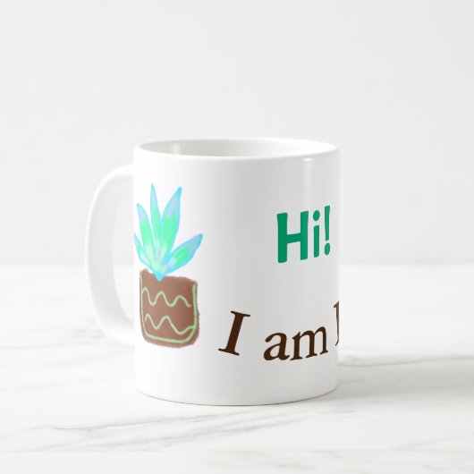 Hallo Ich bin Lily cactus succulent hinzufügen Nam Kaffeetasse (Vorderseite Links)