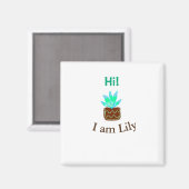 Hallo Ich bin Lily cactus succulent hinzufügen Nam Magnet (Vorderseite/Rückseite)