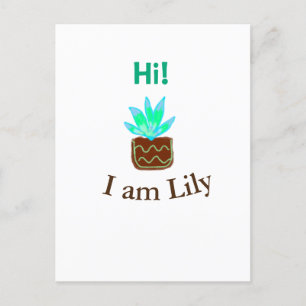 Hallo Ich bin Lily cactus succulent hinzufügen Nam Postkarte