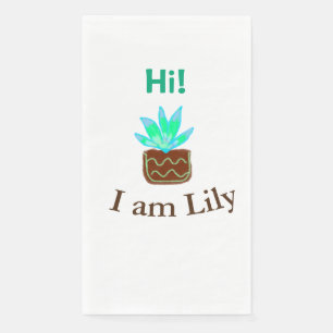 Hallo Ich bin Lily cactus succulent hinzufügen Nam Serviette