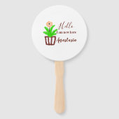 Hallo Ich bin neu hier Baby Dusche Kinder Blumenbl Fächer (Rückseite)