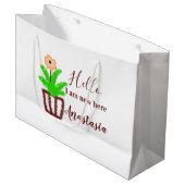 Hallo Ich bin neu hier Baby Dusche Kinder Blumenbl Große Geschenktüte (Vorderseite Schrägansicht)