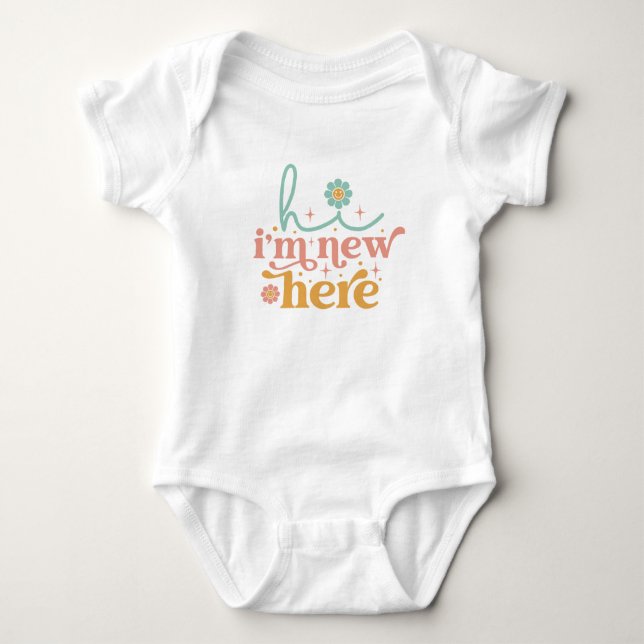 Hallo: Ich bin neu hier! Baby Strampler (Vorderseite)