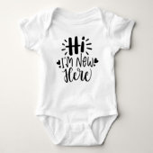 Hallo ich bin neu hier Funny Baby Bodysuits One-Pi (Vorderseite)
