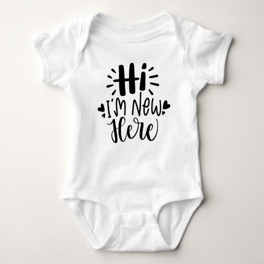 Hallo ich bin neu hier Funny Baby Bodysuits One-Pi (Vorderseite)