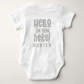 Hallo, ich bin neu hier moderne Typografie neues B Baby Strampler (Rückseite)