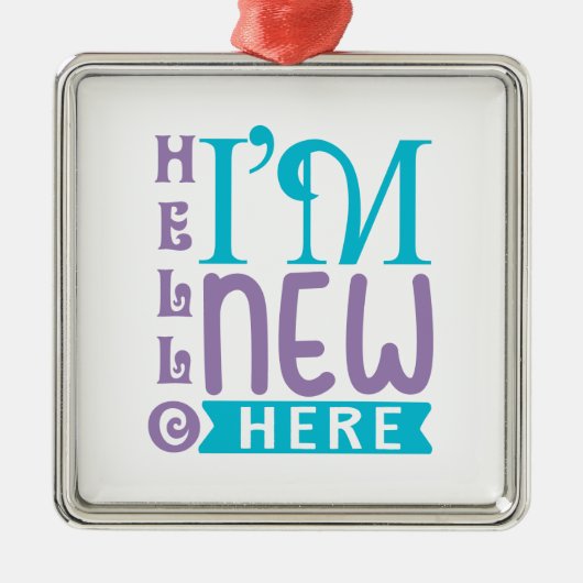 Hallo, ich bin neu hier ornament aus metall (Vorne)