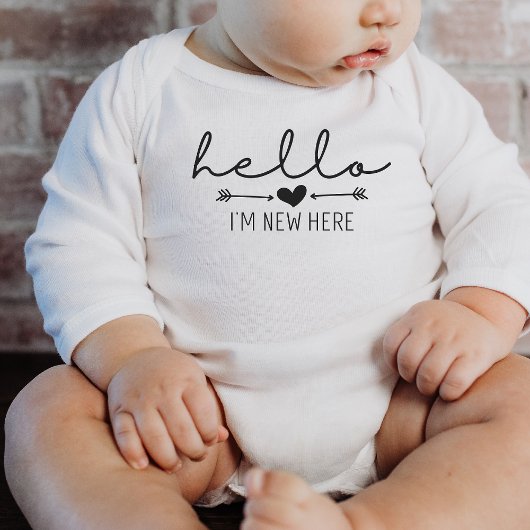 Hallo Ich bin New Here Baby Announcement Geschenk Baby Strampler