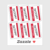 Hallo Ich bin Phantastisches Set von 6 Aufkleber (Blatt)