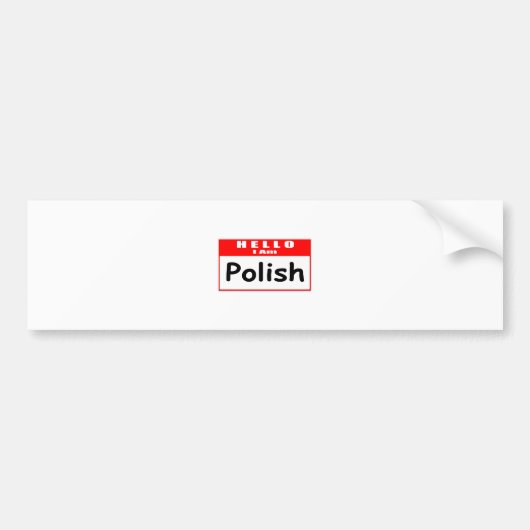 Hallo, ich bin Polnisch ... Nametag Autoaufkleber (Vorne)