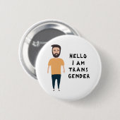 Hallo Ich bin Transgender Button (Vorne & Hinten)