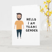 Hallo Ich bin Transgender Karte (Gelbe Blume)