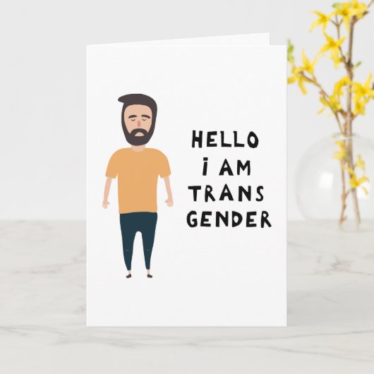 Hallo Ich bin Transgender Karte (Gelbe Blume)