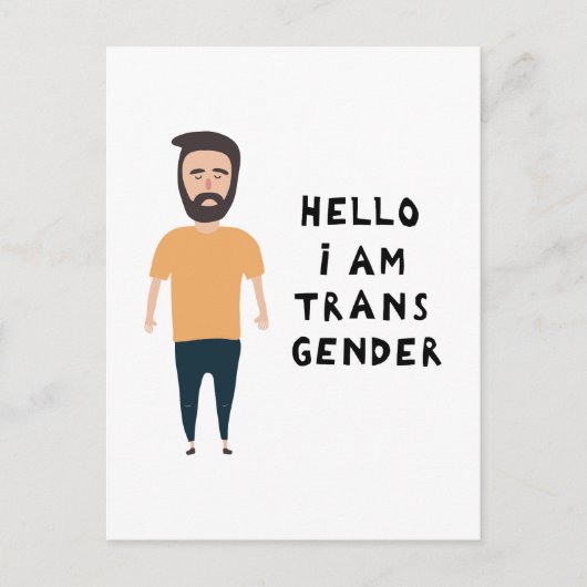 Hallo Ich bin Transgender Postkarte (Vorderseite)