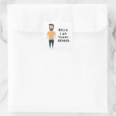 Hallo Ich bin Transgender Quadratischer Aufkleber (Tasche)