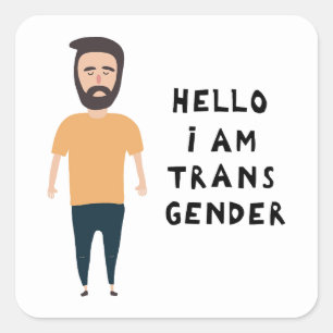 Hallo Ich bin Transgender Quadratischer Aufkleber