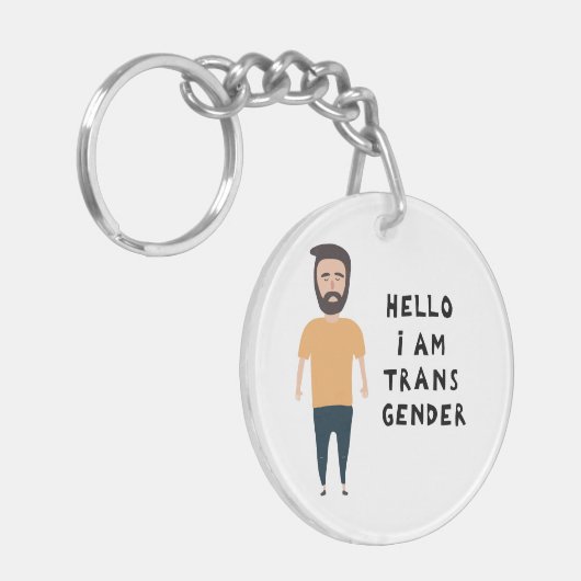 Hallo Ich bin Transgender Schlüsselanhänger (Vorderseite links)