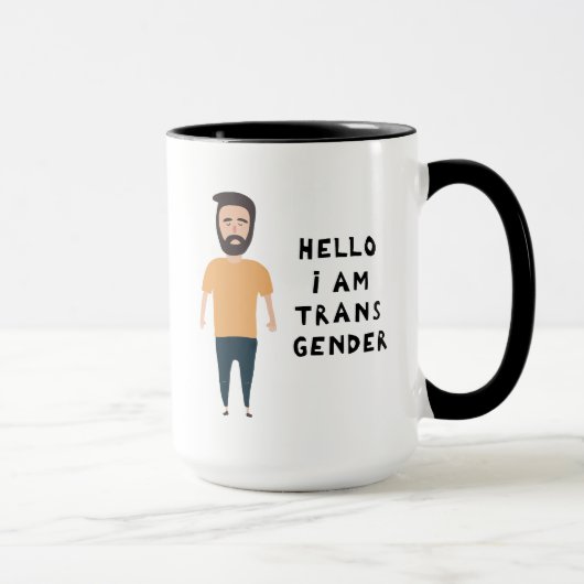 Hallo Ich bin Transgender Tasse (Rechts)
