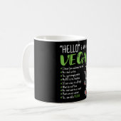 Hallo Ich bin Vegan Kaffeetasse (Vorderseite Links)