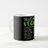 Hallo Ich bin Vegan Kaffeetasse (Vorderseite Links)
