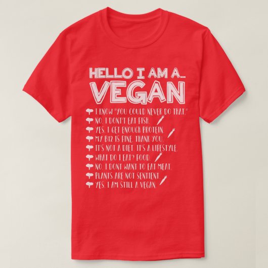 Hallo, ich bin vegan T-Shirt (Design vorne)