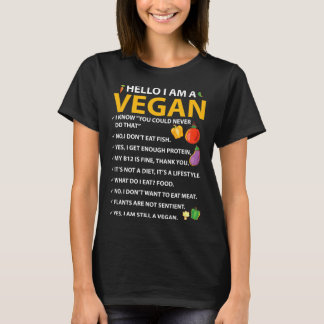 Hallo Ich bin Vegane pflanzliche Diät Pflanze gesp T-Shirt
