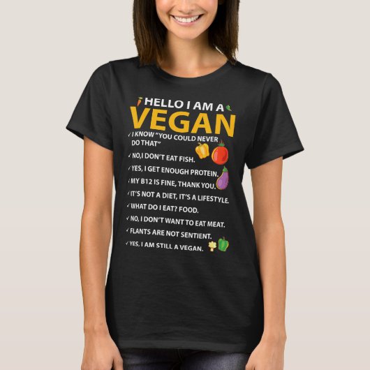 Hallo Ich bin Vegane pflanzliche Diät Pflanze gesp T-Shirt (Vorderseite)