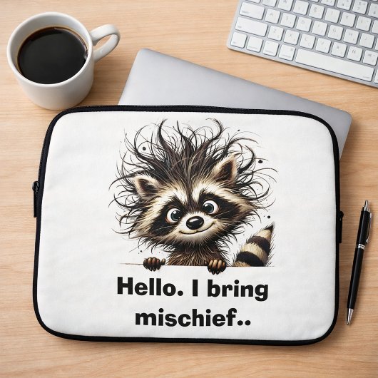 Hallo. Ich bringe Unheil Waschbär  Laptopschutzhülle