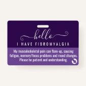 Hallo Ich habe FIBROMYALGIA Behinderung Ausweis (Vorderseite)