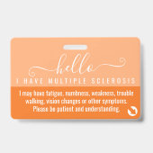 Hallo ich habe Multipler Sklerose ms Behinderung i Ausweis (Vorderseite)