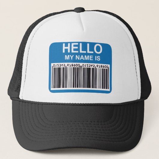HALLO, ICH HEISSE (BARCODE) TRUCKERKAPPE (Vorderseite)
