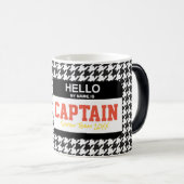 Hallo, ich heiße Kapitän Hahnentrittmuster Verwandlungstasse (VorderseiteRechts)