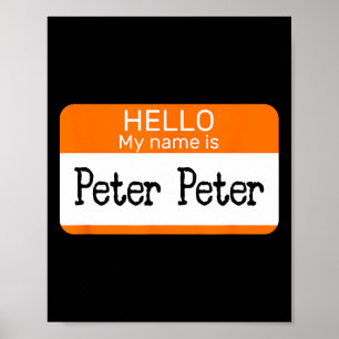 Hallo, ich heiße Peter Sticker Name Tag auf einem  Poster
