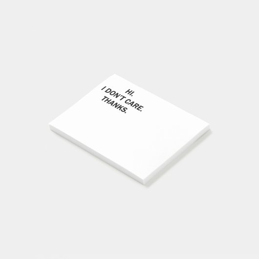 Hallo. Ich interessiere mich nicht. Danke Post-it Klebezettel (angewinkelt)