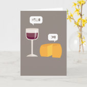 Hallo Ich Liebe Sie Wein & Käse Alberne Liebe Kart Karte (Gelbe Blume)