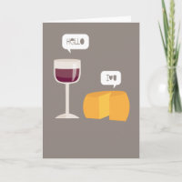 Hallo Ich Liebe Sie Wein & Käse Alberne Liebe Kart