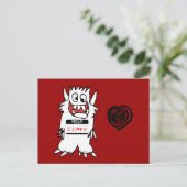 Hallo, ich Liebe U Monster Postkarte (Stehend Vorderseite)