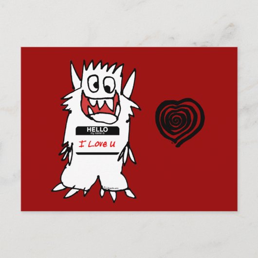 Hallo, ich Liebe U Monster Postkarte (Vorderseite)
