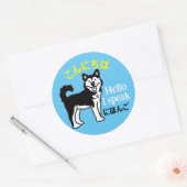 Hallo ich spreche Japanischer Hund Runder Aufkleber (Umschlag)