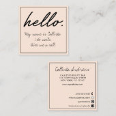 Hallo ich zitiere moderne rot-rosa Typografie Quadratische Visitenkarte (Vorne/Hinten)