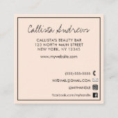 Hallo ich zitiere moderne rot-rosa Typografie Quadratische Visitenkarte (Rückseite)