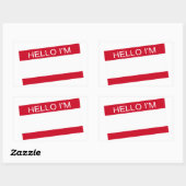 Hallo Im Rechteckiger Aufkleber (Blatt)