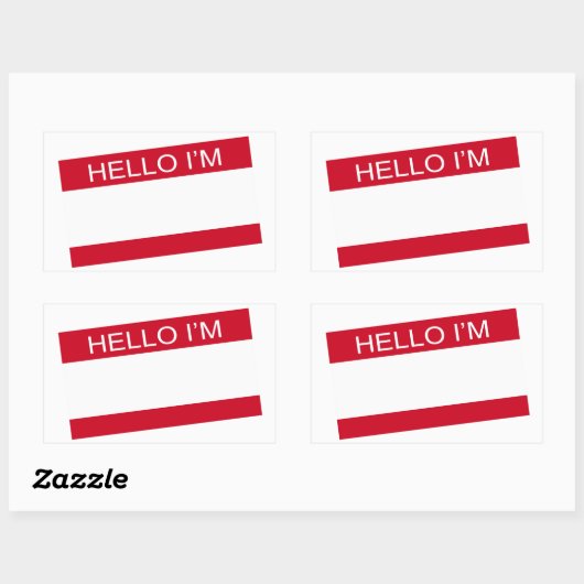 Hallo Im Rechteckiger Aufkleber (Blatt)