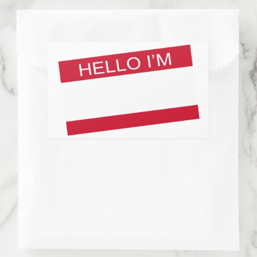 Hallo Im Rechteckiger Aufkleber (Tasche)