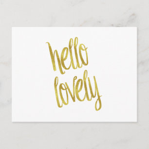 Hallo Imitate Zitat Gold Foil Sparkasse Design Postkarte