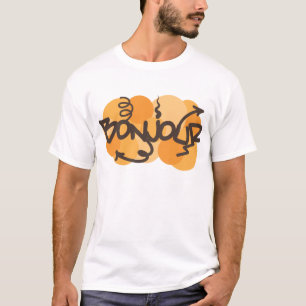 Hallo in Franzosen Bonjour Graffiti T-Shirt