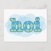 Hallo in Holländischer Hoi mit Raute Muster Postkarte (Vorderseite)