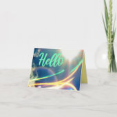 Hallo in Light Train und Sky Falten Grußkarte Karte (Vorderseite)